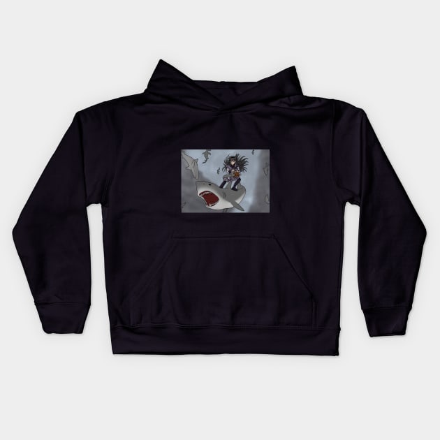 Homura VS Sharknado Kids Hoodie by Cardcaptorkatara